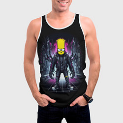 Майка-безрукавка мужская Cool Bart Simpson - cyberpunk - ai art, цвет: 3D-белый — фото 2