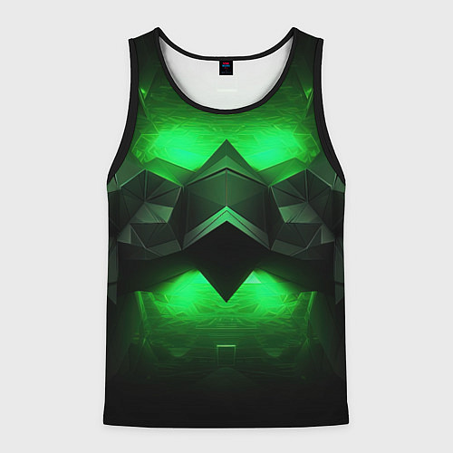 Мужская майка без рукавов Абстрактное царство зелени / 3D-Черный – фото 1
