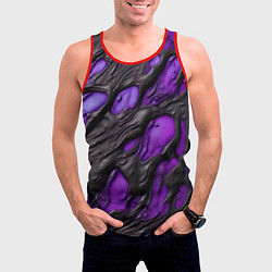 Майка-безрукавка мужская Фиолетовая текучая субстанция, цвет: 3D-красный — фото 2