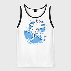 Мужская майка без рукавов Снежный кото-ангел