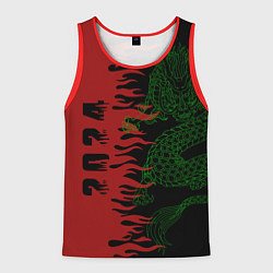 Майка-безрукавка мужская Зеленый дракон - 2024, цвет: 3D-красный