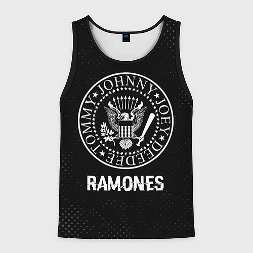 Мужская майка без рукавов Ramones glitch на темном фоне / 3D-Черный – фото 1
