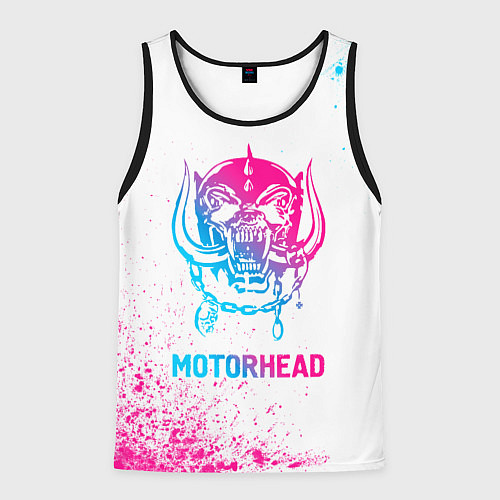 Мужская майка без рукавов Motorhead neon gradient style / 3D-Черный – фото 1