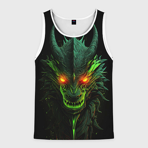 Мужская майка без рукавов Дракон сверкающих елей / 3D-Белый – фото 1