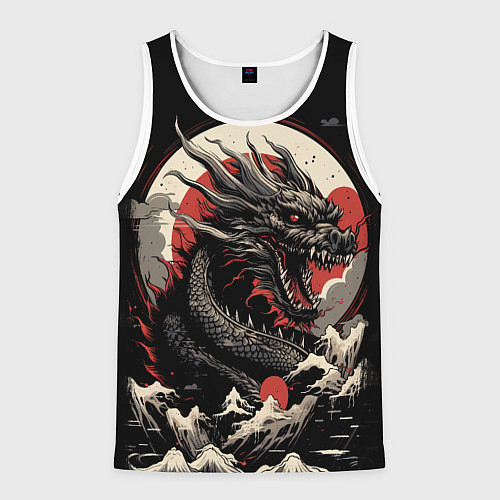 Мужская майка без рукавов Дракон вечности символ года / 3D-Белый – фото 1