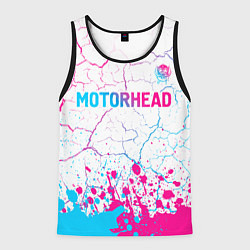 Мужская майка без рукавов Motorhead neon gradient style посередине