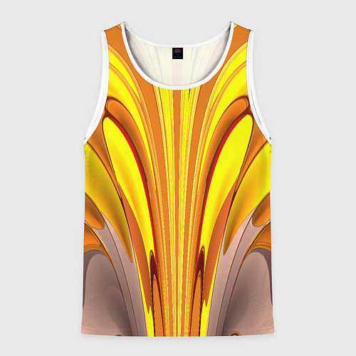 Мужская майка без рукавов Вытянутые желтые полосы / 3D-Белый – фото 1