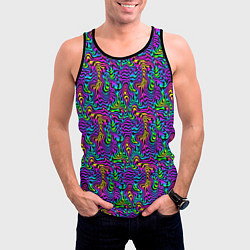 Майка-безрукавка мужская Multicolored stripes, цвет: 3D-черный — фото 2
