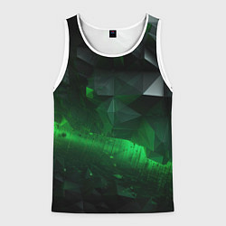 Мужская майка без рукавов Асимметрия зеленого узора
