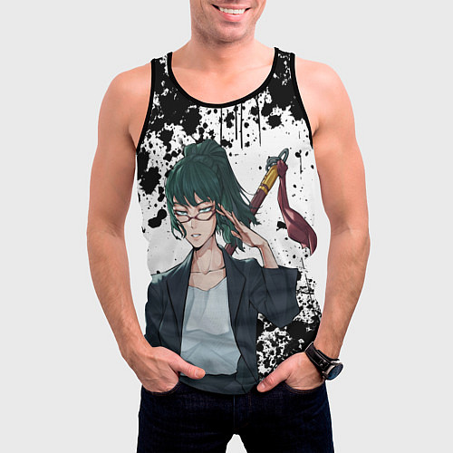 Мужская майка без рукавов Маки зенин из магической битвы - брызги / 3D-Черный – фото 3
