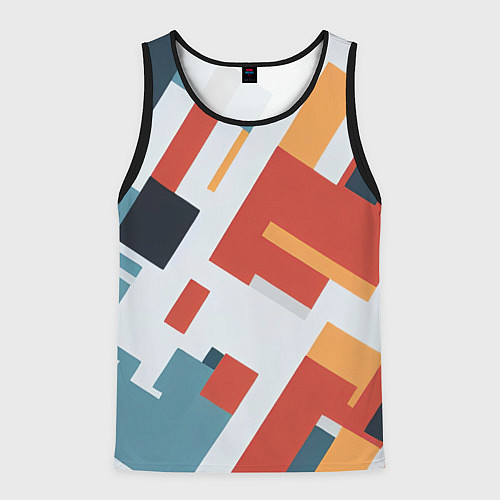 Мужская майка без рукавов Геометрический узор - нейросеть / 3D-Черный – фото 1
