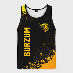Майка-безрукавка мужская Burzum - gold gradient вертикально, цвет: 3D-черный