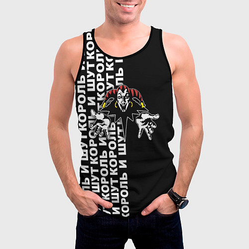 Мужская майка без рукавов Король и шут - русская рок группа / 3D-Черный – фото 3