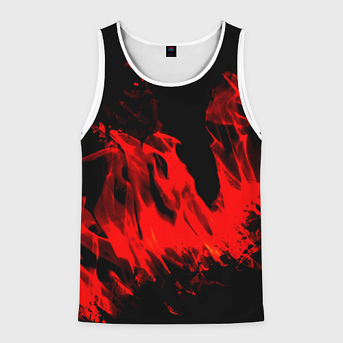 Мужская майка без рукавов Красное пламя / 3D-Белый – фото 1