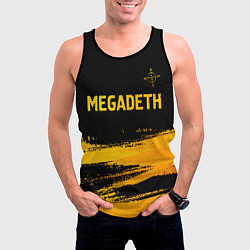 Майка-безрукавка мужская Megadeth - gold gradient посередине, цвет: 3D-черный — фото 2