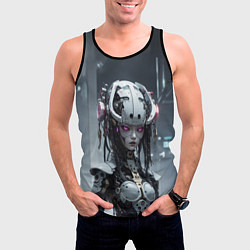Майка-безрукавка мужская Кукла-андроид, цвет: 3D-черный — фото 2