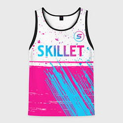 Мужская майка без рукавов Skillet neon gradient style посередине