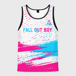 Мужская майка без рукавов Fall Out Boy neon gradient style посередине