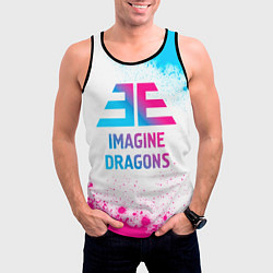 Майка-безрукавка мужская Imagine Dragons neon gradient style, цвет: 3D-черный — фото 2