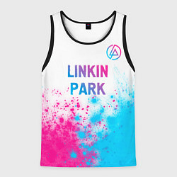 Майка-безрукавка мужская Linkin Park neon gradient style посередине, цвет: 3D-черный