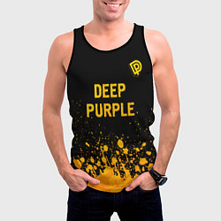 Майка-безрукавка мужская Deep Purple - gold gradient посередине, цвет: 3D-черный — фото 2