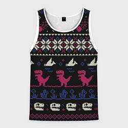 Майка-безрукавка мужская Доисторический свитер, цвет: 3D-белый