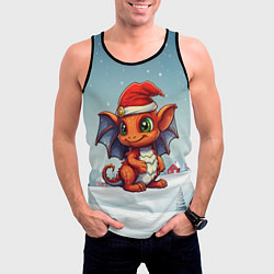 Майка-безрукавка мужская Символ нового 2024 года дракон, цвет: 3D-черный — фото 2