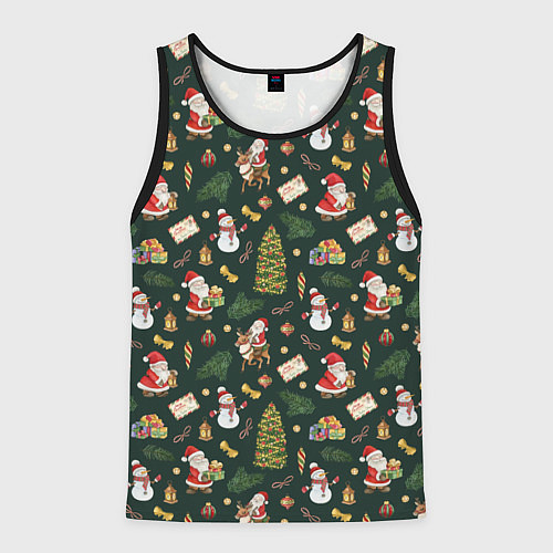 Мужская майка без рукавов Новогодняя встреча / 3D-Черный – фото 1