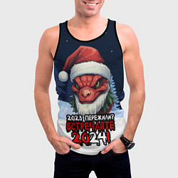 Майка-безрукавка мужская Красный злой дракон 2024, цвет: 3D-черный — фото 2