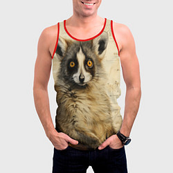 Майка-безрукавка мужская Лемур в стиле диаграмм Давинчи, цвет: 3D-красный — фото 2