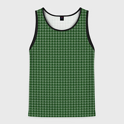 Мужская майка без рукавов Мелкие снежинки паттерн зелёный