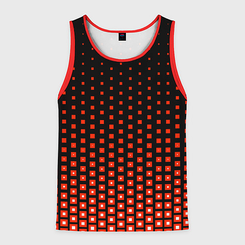 Мужская майка без рукавов Красные квадраты / 3D-Красный – фото 1