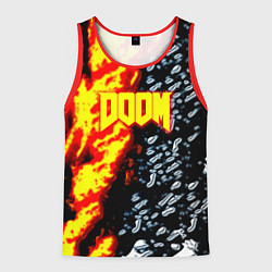 Майка-безрукавка мужская Doom огненное лого, цвет: 3D-красный