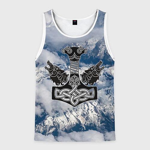 Мужская майка без рукавов Северные волки в символике / 3D-Белый – фото 1
