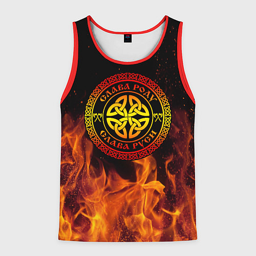 Мужская майка без рукавов Слава роду / 3D-Красный – фото 1