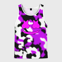 Майка-безрукавка мужская Marshmello camo, цвет: 3D-белый