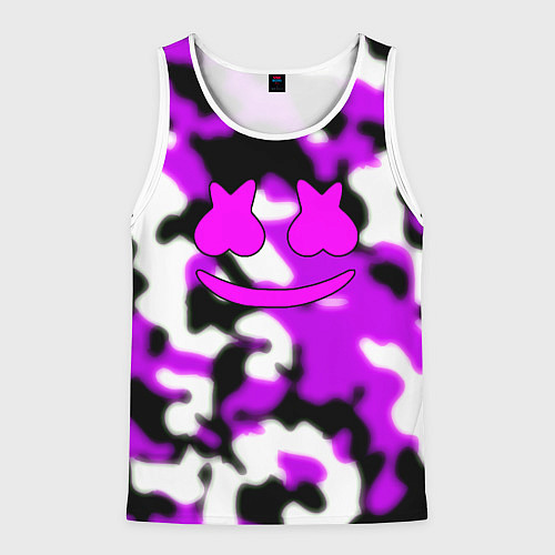 Мужская майка без рукавов Marshmello camo / 3D-Белый – фото 1