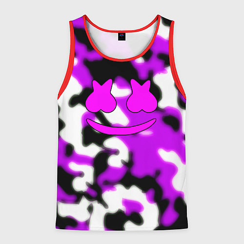 Мужская майка без рукавов Marshmello camo / 3D-Красный – фото 1