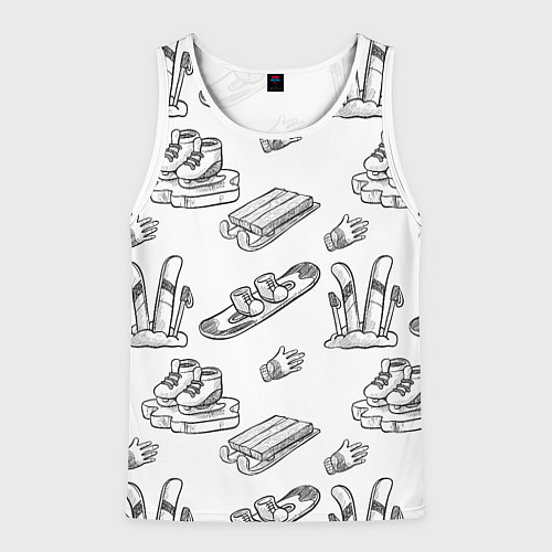 Мужская майка без рукавов Покатушки / 3D-Белый – фото 1