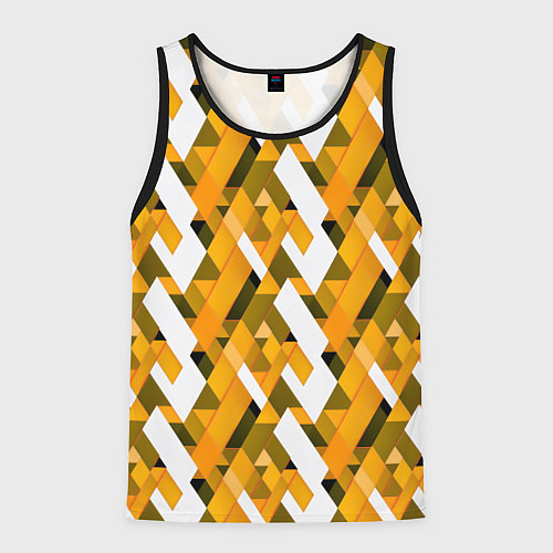 Мужская майка без рукавов White and yellow shapes / 3D-Черный – фото 1