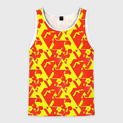 Мужская майка без рукавов Красные фигуры на жёлтом фоне