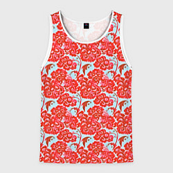 Мужская майка без рукавов Красная гжель