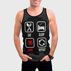 Майка-безрукавка мужская Eat, sleep, GTA6, repeat, цвет: 3D-черный — фото 2