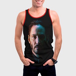 Майка-безрукавка мужская Keanu Charles Reeves, цвет: 3D-красный — фото 2