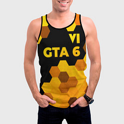 Майка-безрукавка мужская GTA 6 - gold gradient посередине, цвет: 3D-черный — фото 2