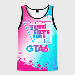 Мужская майка без рукавов GTA6 neon gradient style