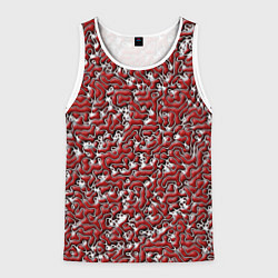 Майка-безрукавка мужская Кожаный выпуклый рельеф, цвет: 3D-белый