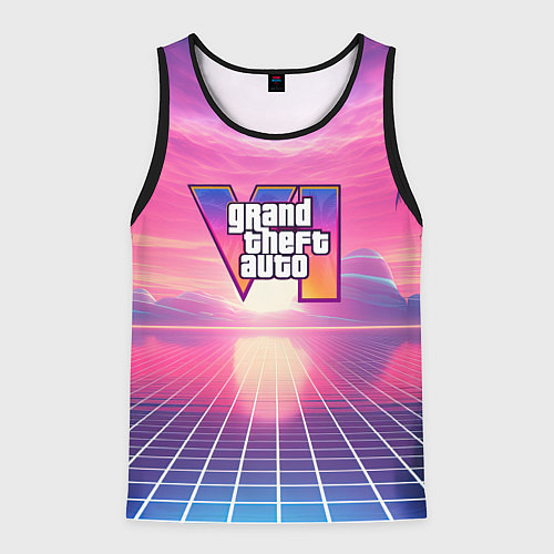 Мужская майка без рукавов GTA 6 Vaporwave / 3D-Черный – фото 1