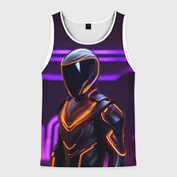 Мужская майка без рукавов Неоновый футуристичный гонщик