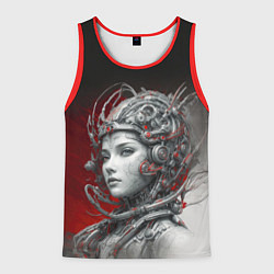 Мужская майка без рукавов Девушка в кибернетическом шлеме